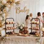 Cupcake Stand, 3 Tier Large Wood Cupcake Stand for 50 Cupcakes - Image 2