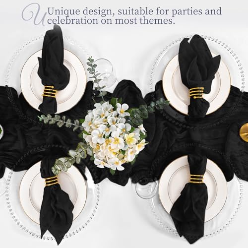 50 Pack Black Cloth Napkins 20x20Inch Cheesecloth Napkins - Image 6
