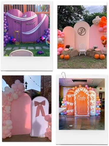 LANGXUN Gold Metal Arch Backdrop Stand Set, 7.2ft / 6.6ft / 6ft Balloon Arch Frame for Wedding Birthday Party Baby Shower Graduation Anniversary Decoration (6ft / 6.6ft / 7.2ft 3 pcs per Set) - Image 5