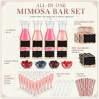 Mumufy 82 Pcs Mimosa Bar Supplies Carafes Flutes, Groovy, Mixed Colors - Image 2