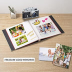 Large Photo Album Self Adhesive 4x6 5x7 6x8 8x10 Pictures Scrapbook Magnetic Album DIY Scrap Book 60 Sticky Pages Linen Cover DIY Photo Album with A Metallic Pen and DIY Accessories(Grass Green) - Image 3