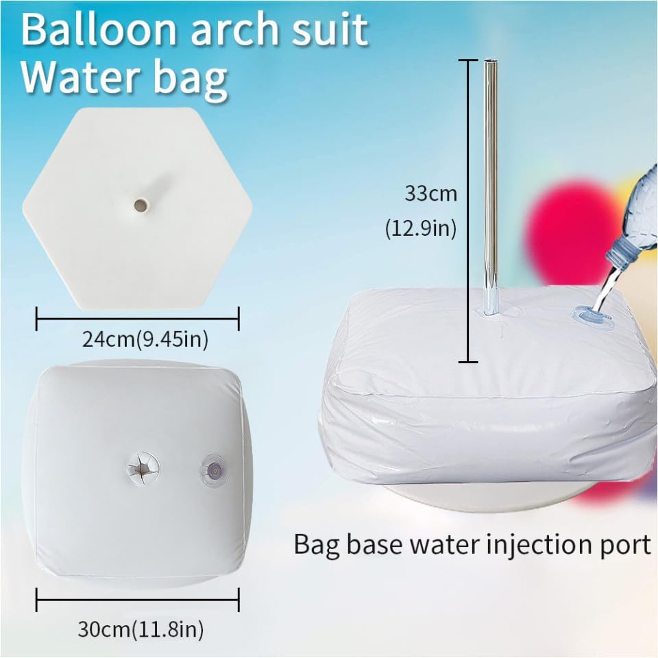 Balloon Arch Kit with Fiber Rods, Water Bags, White Plastic - Image 2