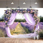 12X10FT Wedding Photography Backdrop Purple Lavender Floral Bridal Backdrop Anniversary Ceremony Background Flower Girl Birthday Party Decorations Baby Shower Banner Mother's Day Photo Booth Props - Image 5