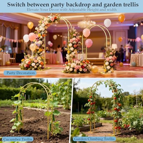 7.2FT 6FT Wedding Arch Backdrop Stand Set of 2, Balloon Arch kit - Image 5