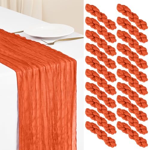 Showgeous 20 Pack Orange Cheesecloth Table Runner, 17 x 108 Inches by Showgeous