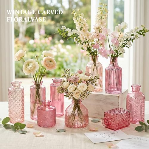 15 Pcs Pink Bud Vases Set, Baby Shower Decorations, Wedding Table Decor - Image 4