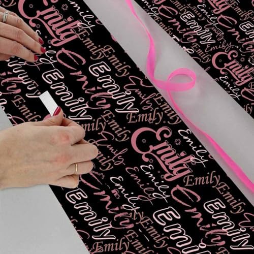 AOFUN Personalized Name Heart Custom Name Gift Wrapping Paper Personalized Gift Wrap Paper Personalized Gift Wrap Paper Custom Gift Tissue Paper 5 Rolls 58"" x 23"", Style 26 - Image 4