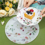 LIYH 32Pcs Pink Floral Heavy Duty Plastic Plates Set for Wedding Party - Image 5