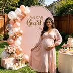 We Can Bearly Wait Brown Arch Cover for Baby Shower Party Decor,Elastic Spandex (G2357X,4ftx7.2ft (125x220cm)) - Image 2