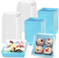 Sabary 100 Pack Charcuterie Boxes with Clear Lids 5 Inch Cookie Box, Blue by Sabary