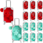 LemonRoad 36 Pcs Clear Mini Suitcase Party Favor Box, Green, Red by Unknown