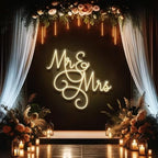 Neon Sign Mr and Mrs Neon Sign, Custom Wedding Backdrop, Neon wedding sign Size:17inch - Image 2