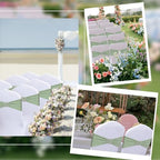 Sage Green Chair Sashes 60 Pack Spandex Sage Green Sashes for Chairs Stretch Chair Sashes Clearance with Heart Buckle Slider for Wedding Banquet Party Decorations - Image 6