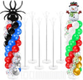 Kasyat 8 Sets 9.1ft Balloon Column Stand Kit for Floor Adjustable Balloon Pillars Arch Tower with Weight Base and 50 Rings Metal Backdrop Stands for Baby Shower Party by Kasyat