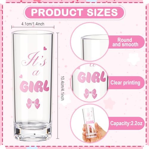 Sliner 50 Sets Baby Shower Shot Glass It's a Girl Gift Bulk for Guests - Image 3