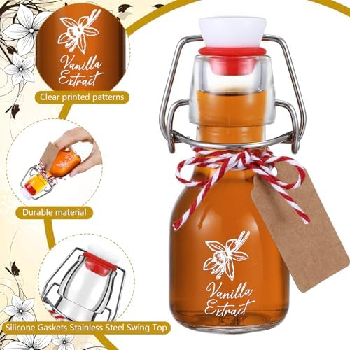 Reallnaive 12 Pack 2 oz Vanilla Extract Bottles Swing Top Glass Bottles - Image 2