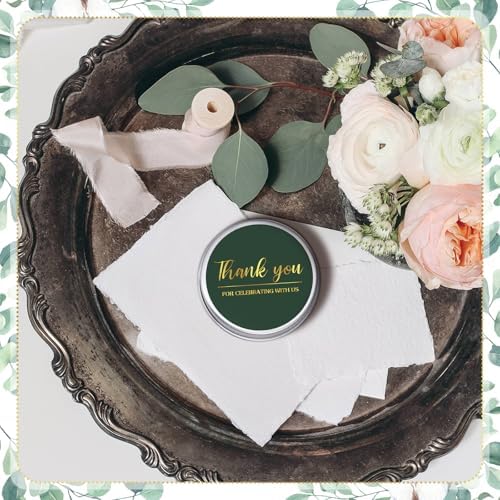 MTLEE 50 Pcs Emerald Green Thank You Candles Baby Shower Wedding Favors - Image 3