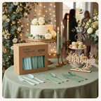 300Pcs Sage Green Plastic Silverware Set, Full Size Disposable for Dinner - Image 2