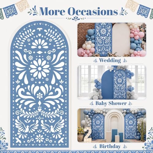Gerrii 6 ft Cielito Lindo Arch Backdrop, All-in-one Stand up, Blue - Image 4