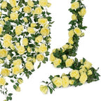 U'Artlines 5 Pack Artificial Yellow Rose Garlands Flower Vines 32.5 ft by UArtlines