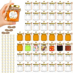 AuroTrends 3oz Mini Honey Jars 48-Pack with Lids & Wooden Dippers by AuroTrendsDirect