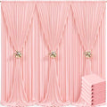 6 Panels Blush Pink Backdrop Curtain for Parties Pink Wrinkle Free 30ft x 10ft Backdrop Drapes for Baby Shower Wedding Birthday Photo Gender Reveal Photography Polyester Fabric Background Decoration by Suppromo