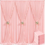 6 Panels Blush Pink Backdrop Curtain for Parties Pink Wrinkle Free 30ft x 10ft Backdrop Drapes for Baby Shower Wedding Birthday Photo Gender Reveal Photography Polyester Fabric Background Decoration by Suppromo