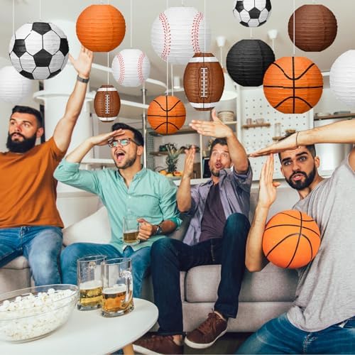 Bencailor 13 Pcs Sports Paper Lanterns Hanging Decorations, Simple - Image 6