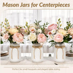 12 PCS 16oz Glass Mason Jars Flower Vases for Centerpieces, White - Image 5