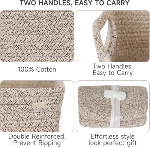 3 Pack Storage Baskets for Organizing, 13.7×9.5×6.3", Gradient Brown - Image 5