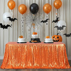 Poise3EHome Orange Sequin Tablecloth 60×120 Inch Rectangle Sequin Fabric Table Cloth for Halloween Birthday Party Wedding Christmas Holiday Cake Table Decoration - Image 7