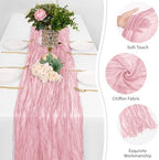 25 Pack Light Pink Cheesecloth Table Runner, 17 x 108 Inch, Gauze, Semi-Sheer, Classic Style, Polyester, Solid Pattern, Perfect for Weddings, Baby Showers, Banquets & More - Image 5