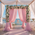 20ft x 10ft Wrinkle Free Pink Backdrop Curtains for Parties, Polyester Baby Pink Backdrop Drapes 4 Panels 5x10ft for Wedding Girl Birthday Party Photography Background by Nobed+HHT