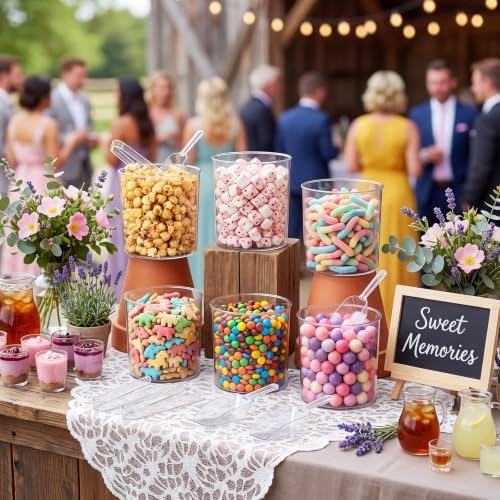 115 oz 6 Plastic Candy Bar Containers with 3 Tongs and 3 Scoops - Image 6