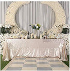Poise3EHome Champagne Sequin Tablecloth 90×132 Inch Rectangle Sparkly Fabric Table Cloth for Birthday Wedding Party Christmas Holiday Baby Shower Decoration by Poise3EHome