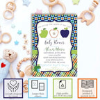 Amanda Creation Custom Baby Shower Invites Apple Baby Shower Invitation 20 5x7 Custom Personalized Apple Themed Invites With Envelopes - Image 2