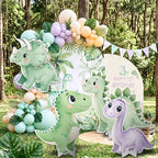Honoson 4 Pcs 23" x 24" Large Dinosaur Cardboard Cutouts, Baby Shower Dino Birthday Party Decoration Backdrop Standup Yard Signs for Cute Dinosaur Photo Booth Props Party Supplies by Honoson