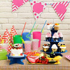 Potchen 12 Pcs 3 Tier Cupcake Stand, Colorful Cardboard Cake Tower - Image 7