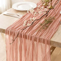 8 Pack Dusty Pink Cheesecloth Table Runner 120 Inch Boho Wedding Decor by Fixwal