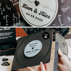 Custom Wedding Guest Book Alternative – Personalized Vinyl Record Guestbook – Unique Wood Personalized Sign-in Book for Wedding Reception Decor, Bridal Shower, Engagement, Anniversary Celebration - Image 6