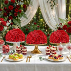 Red Hydrangea Flower Balls for Centerpieces,12 PCS, 8 Inch - Image 4