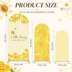 3PCS Baby Shower Arch Backdrop Covers A Little Honey is on the Way Happy Bee Days Decoration Honey Bees Baby Shower Decor for Gender Reveal Party Photo Background Supplies 4ft 5ft 6ft - Image 2