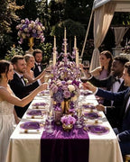 Nervure 175Pcs Purple Plastic Plates, Plastic Dinnerware Set for 25 Guests - Image 4
