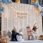 20ft x 10ft Cream White Chiffon Backdrop Curtain with Lights String for Parties,4 Panels Tulle Sheer Curtain Wedding Backdrop for Baby Shower Birthday Party Ceremony Reception Home Decorations - Image 7