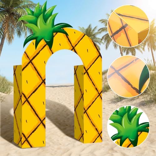 Bucherry 7 Pcs Pineapple Ocean Party Decor Cardboard Yellow Cartoon House - Image 4