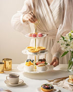3 Tier Cupcake Stand, Ceramic Tiered Serving Stand - Image 4