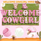 Sliner 15 Pcs Welcome Cowgirl Baby Shower Decoration 15 Inch Pink Yard Signs with Stakes Large Lawn Sign for Gender Reveal Newborn Welcome Home Outdoor Party Decoration - Image 3