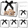 GAWBYET 24 Pcs Clear Plastic Gift Bags with Handles,Black by Unknown