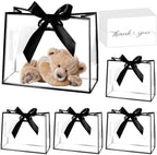 GAWBYET 24 Pcs Clear Plastic Gift Bags with Handles,Black by Unknown