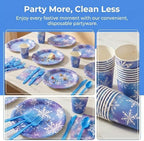 400 Pcs Disposable Winter Frozen Tableware Set for 50 Guests - Image 4